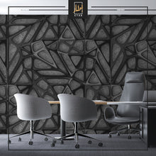 Load image into Gallery viewer, 3D Wallpaper of Black Lattice Oak Wood
