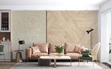 Load image into Gallery viewer, Beige calligraphy With wood wallpaper
